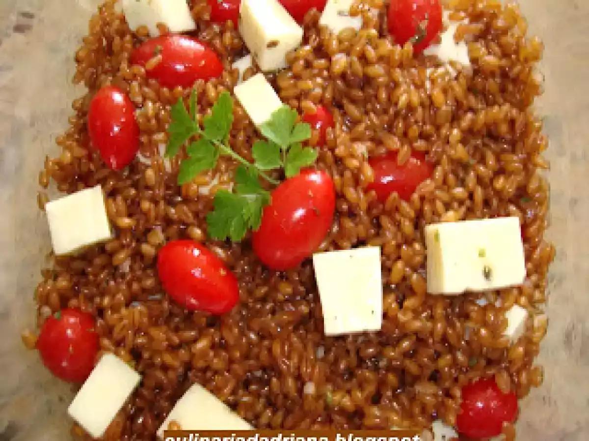 Salada Caprese com trigo
