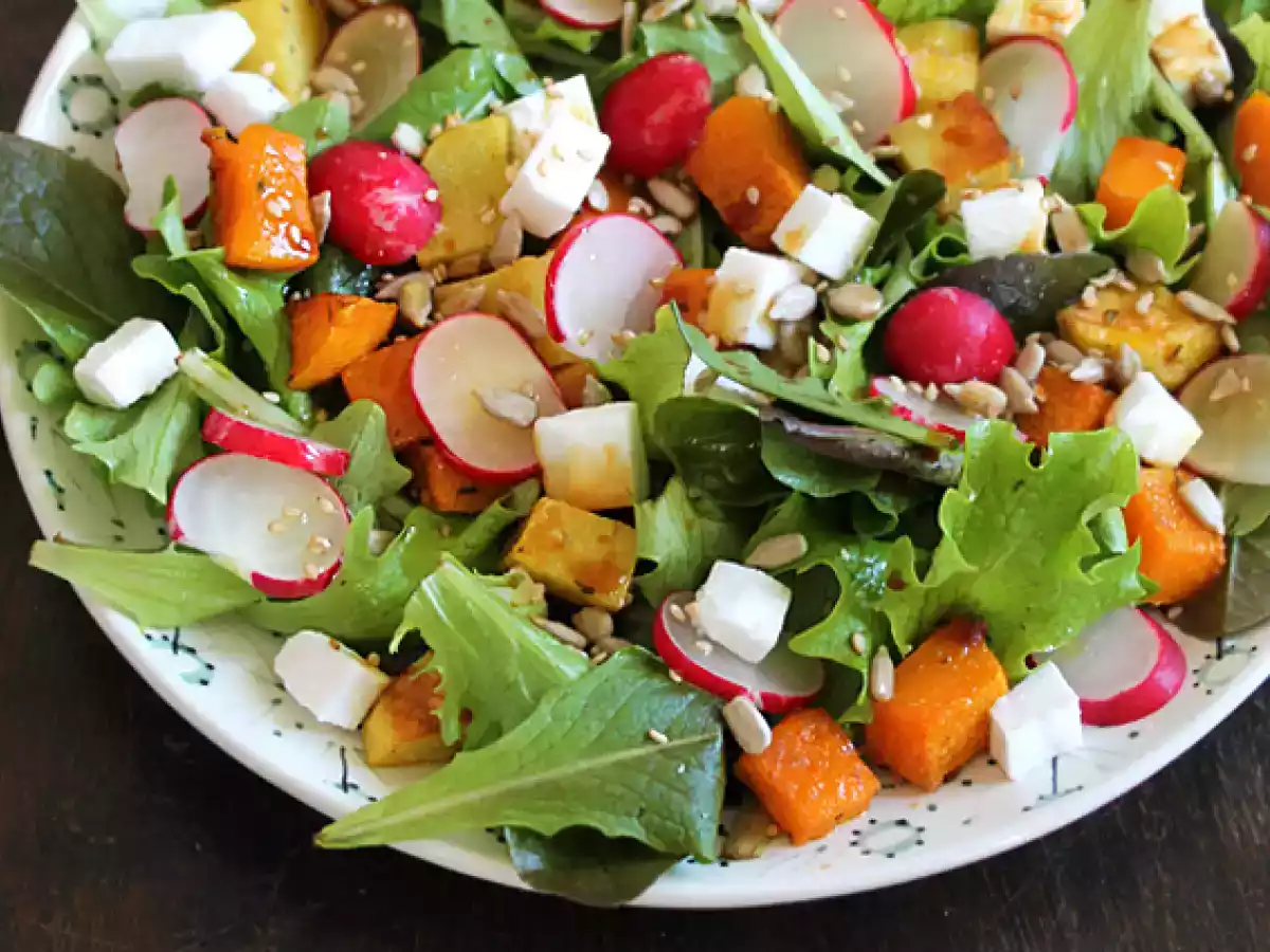 Salada de abóbora, batata, rabanete e feta - foto 2