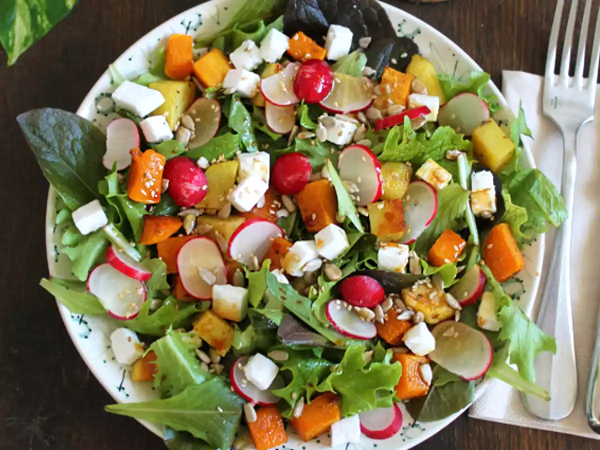 Salada de abóbora, batata, rabanete e feta - foto 3
