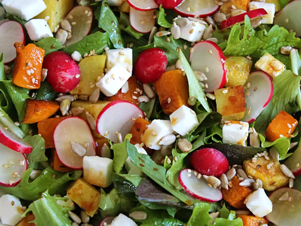 Salada de abóbora, batata, rabanete e feta - foto 4