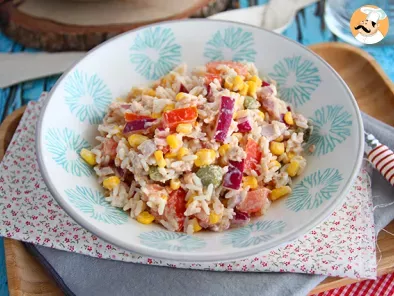 Receita Salada de arroz (com atum e milho)