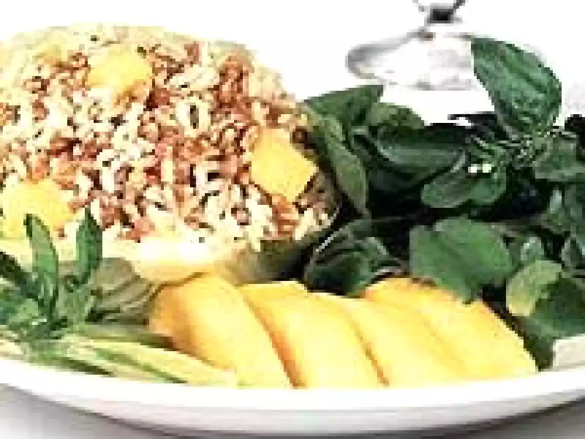 Salada de Arroz Integral e Trigo (vegana)