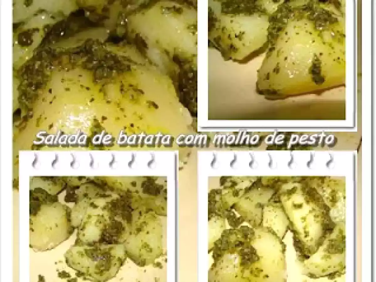 Salada de batata com molho de pesto