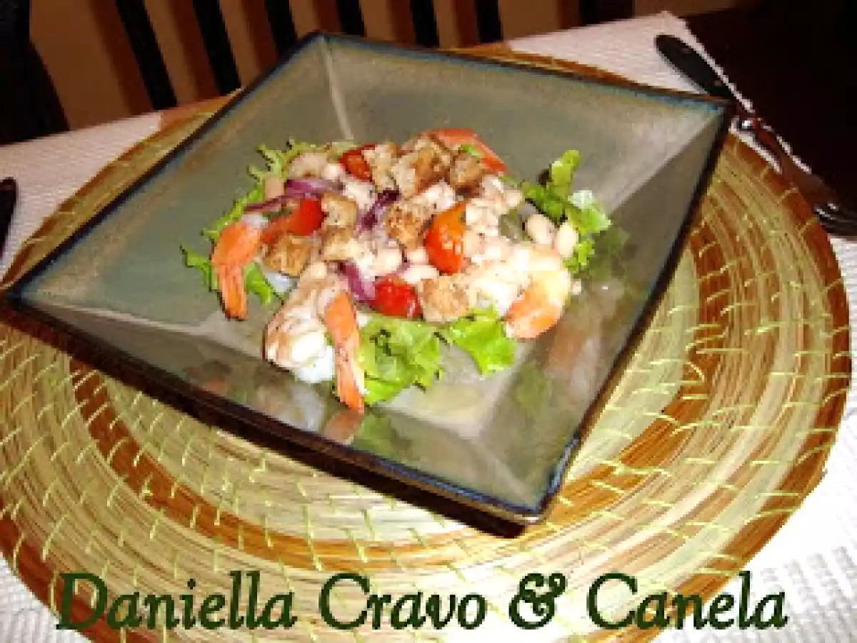 Salada de Camarão e Feijão Branco