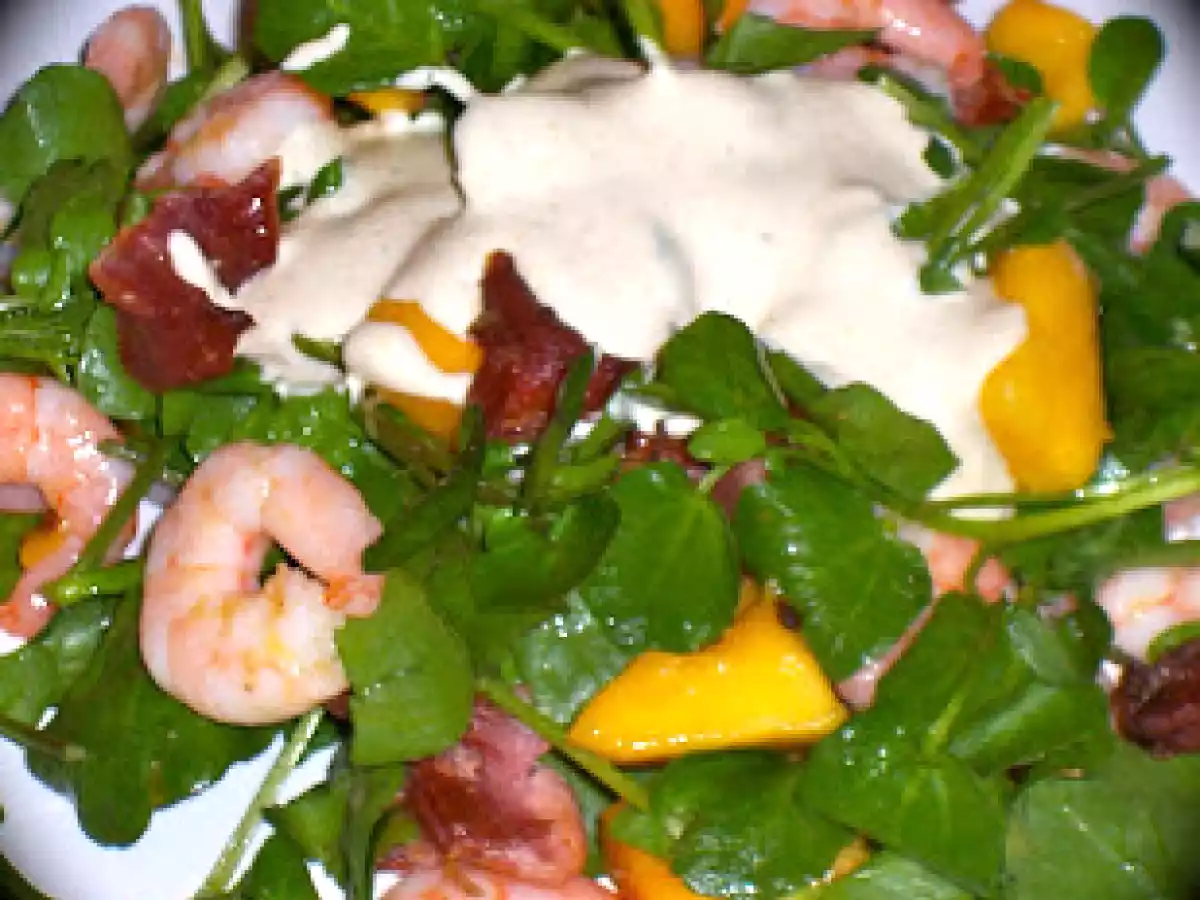 Salada de Camarão, Manga e Bacon!