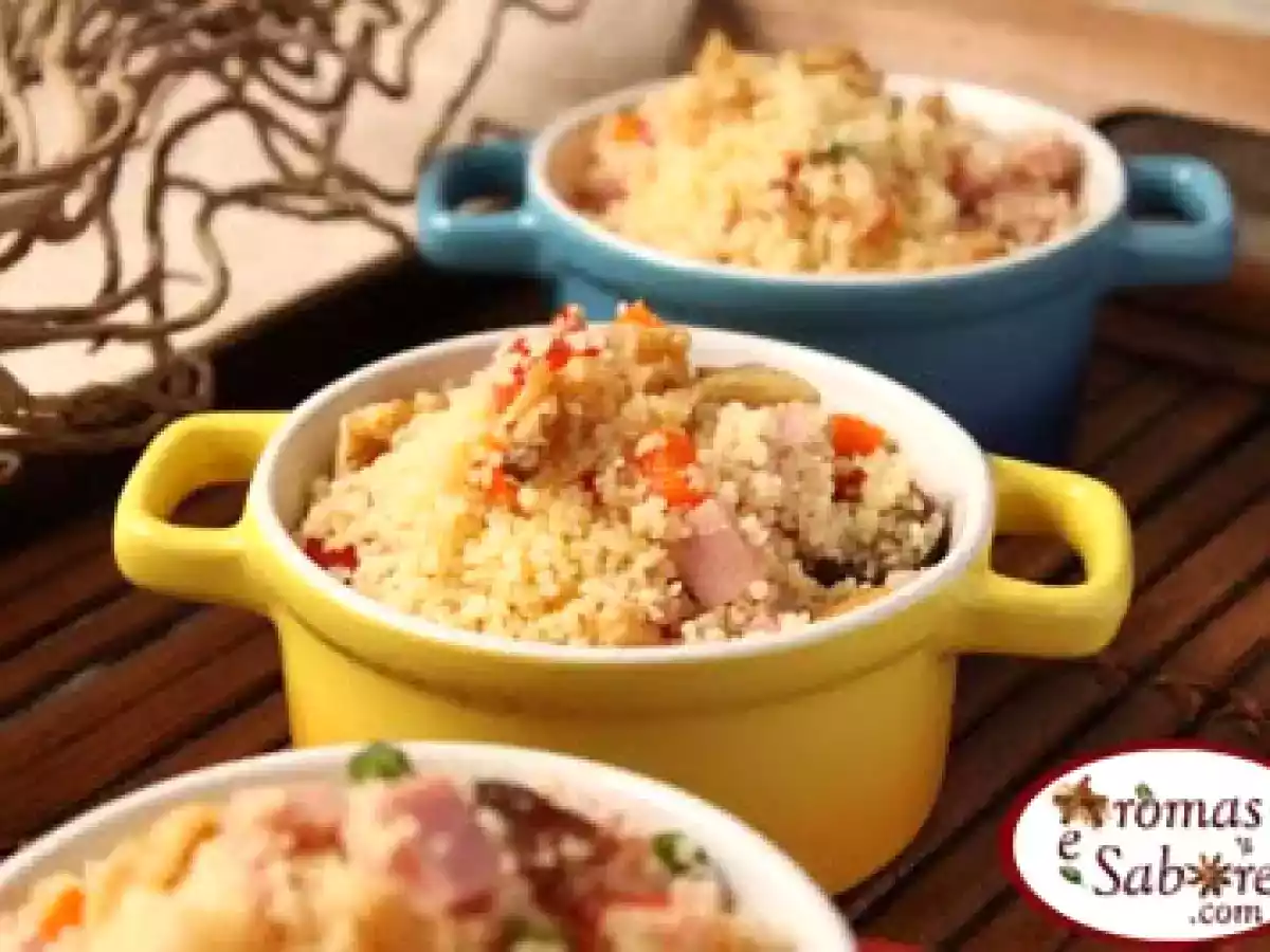 Salada de couscous marroquino com presunto e etc.