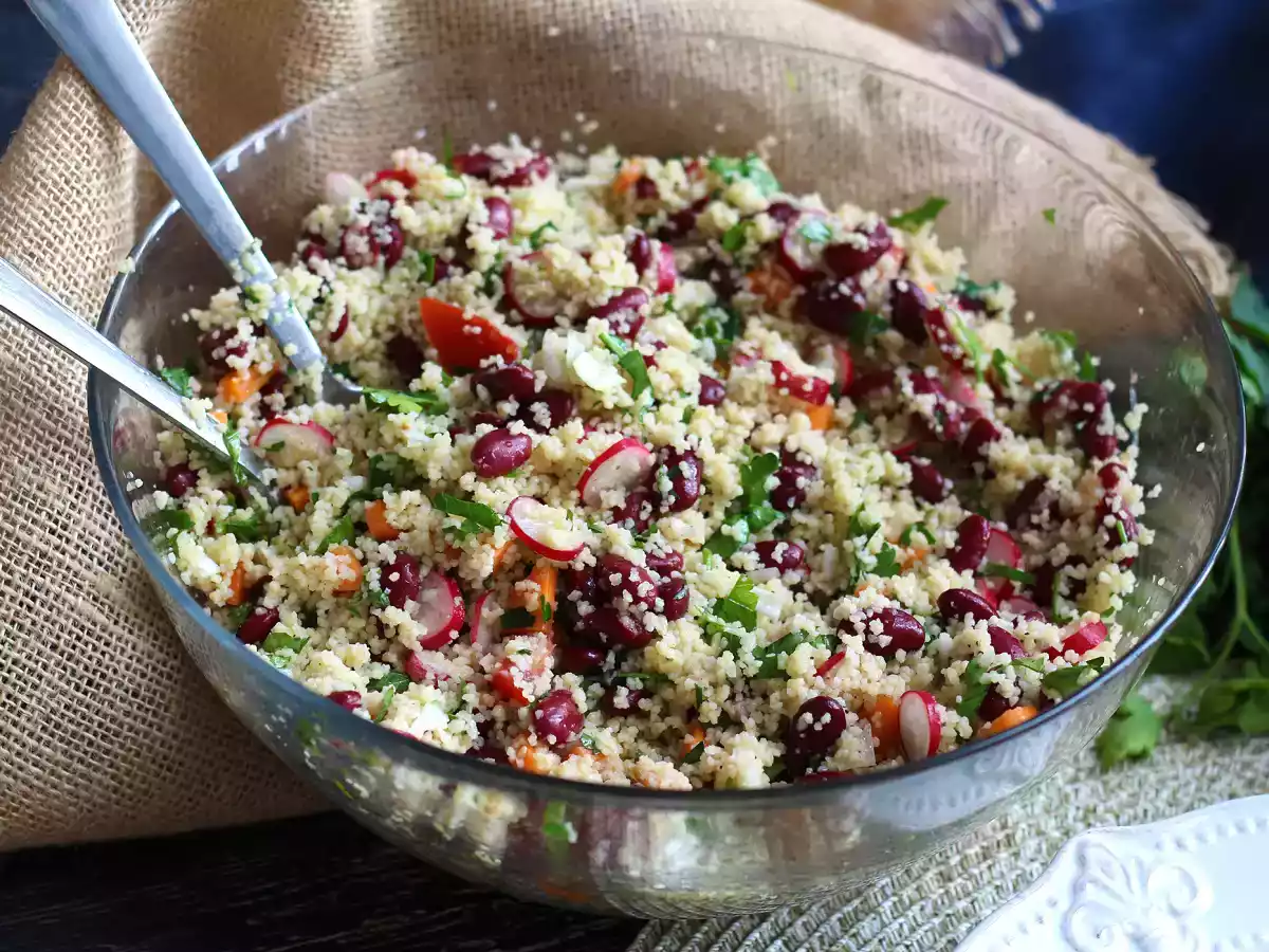 Salada de cuscuz, saudável e colorida - foto 3