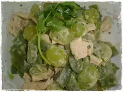 Salada de Feijão Verde, Frango e Uvas