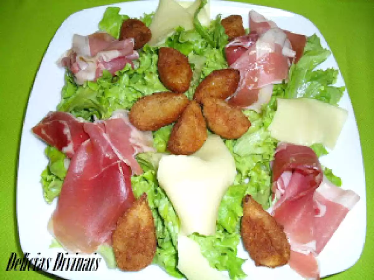 Salada de Figos Panados Com Presunto e Queijo