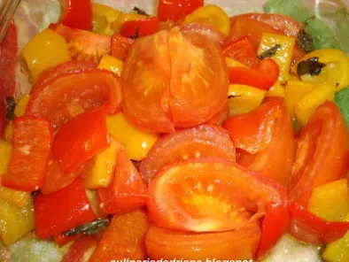 Salada de forno de tomate e pimentão