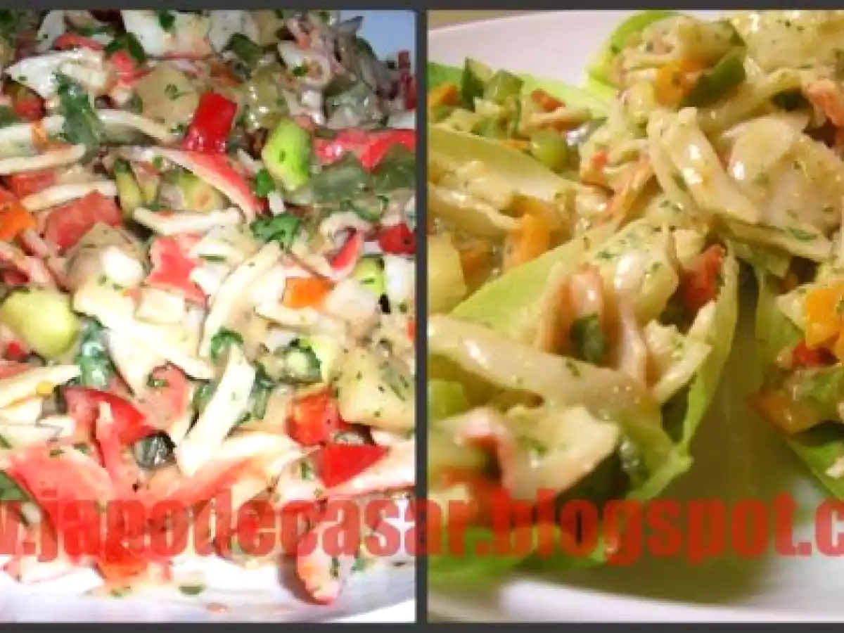 Salada de Kani Servida em Folhas de Endivia (Alessandra)