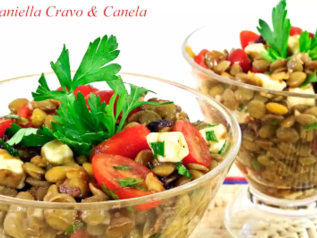 Salada de Lentilha com Cebolas Douradas