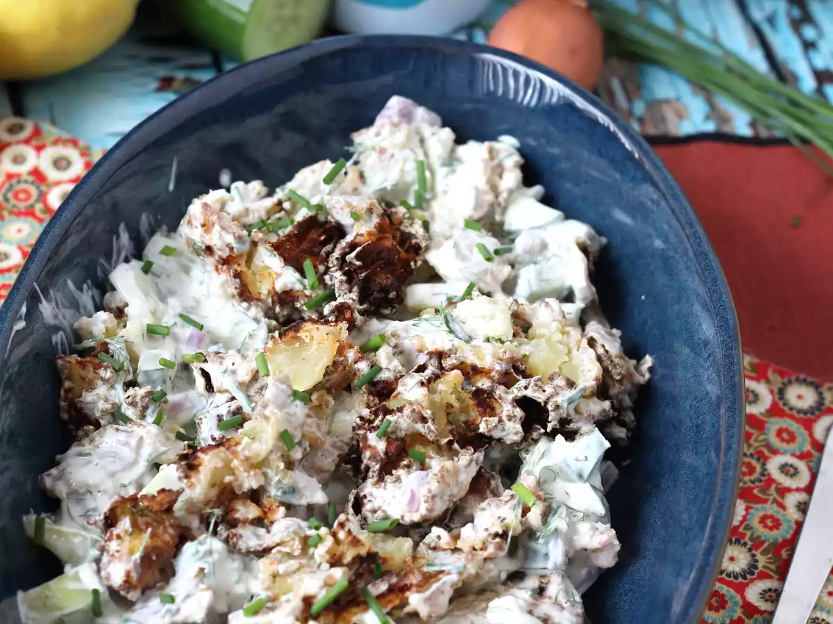 Salada de pepino com batata a murro - foto 3