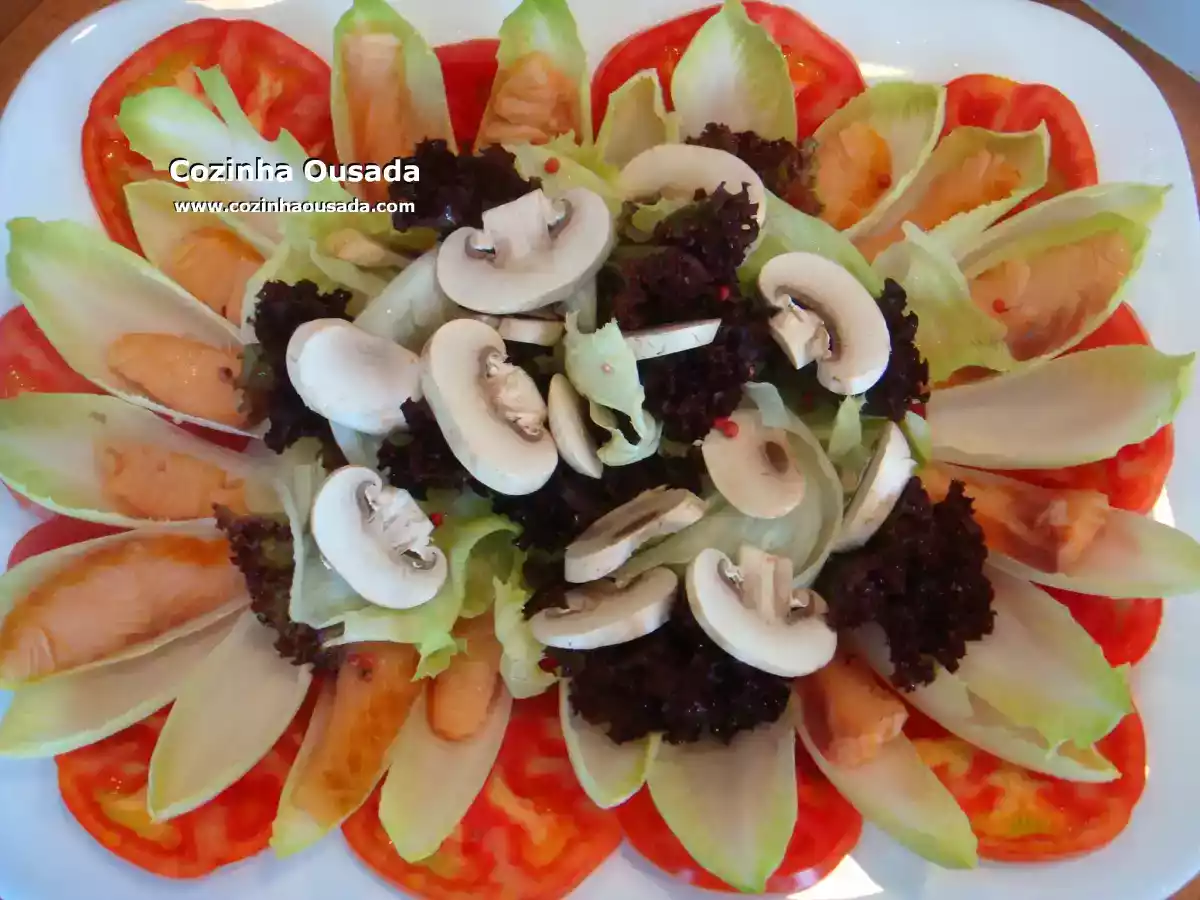 Salada de Salmão Defumado, Endívias e outros Breguetes