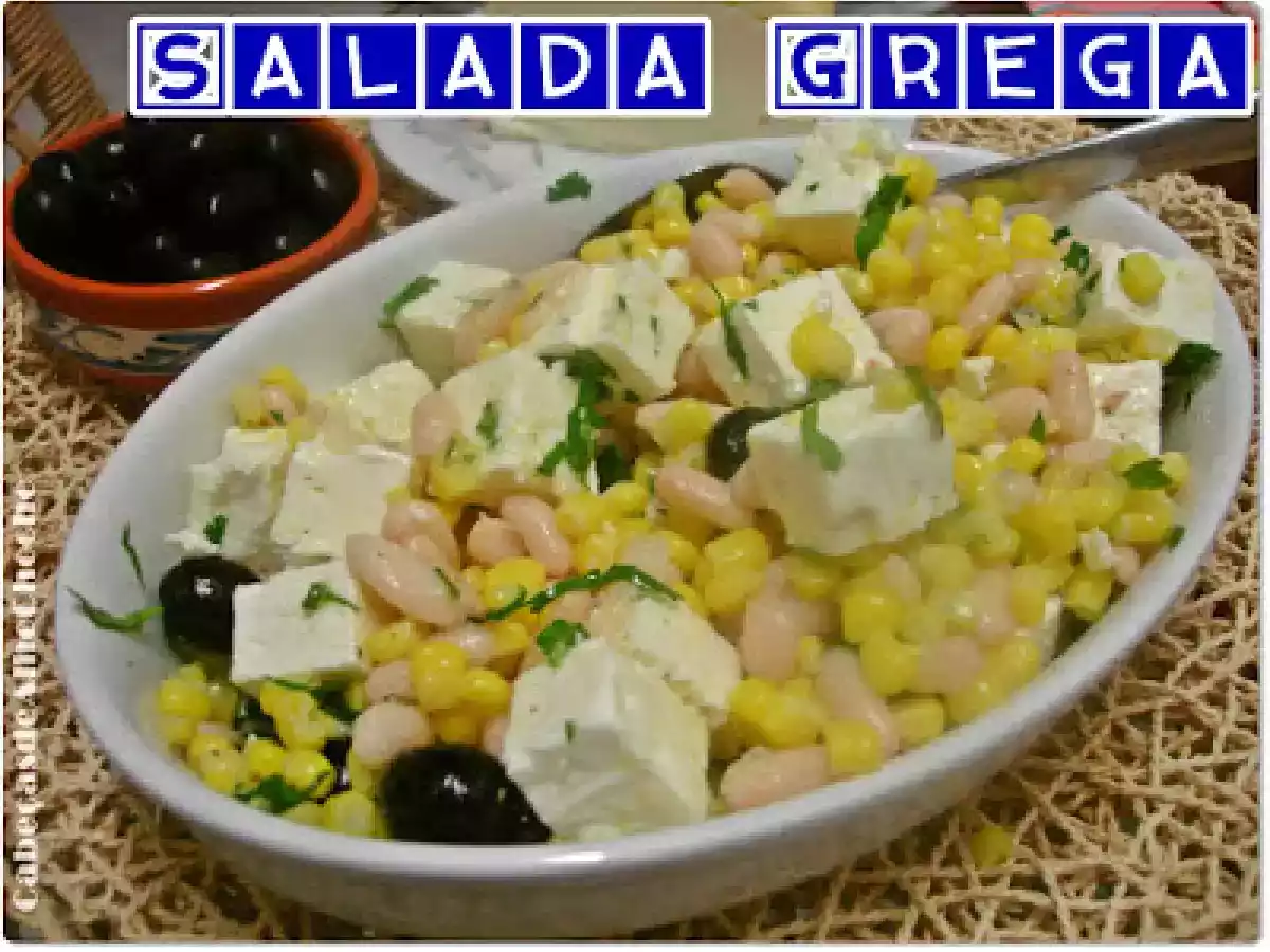 Salada Grega de Milho e Azeitonas