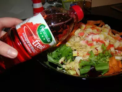 Salada Mista com Cenoura, Amêndoas tostadas, Delícias do Mar e Vinagre de Framboesa - foto 3