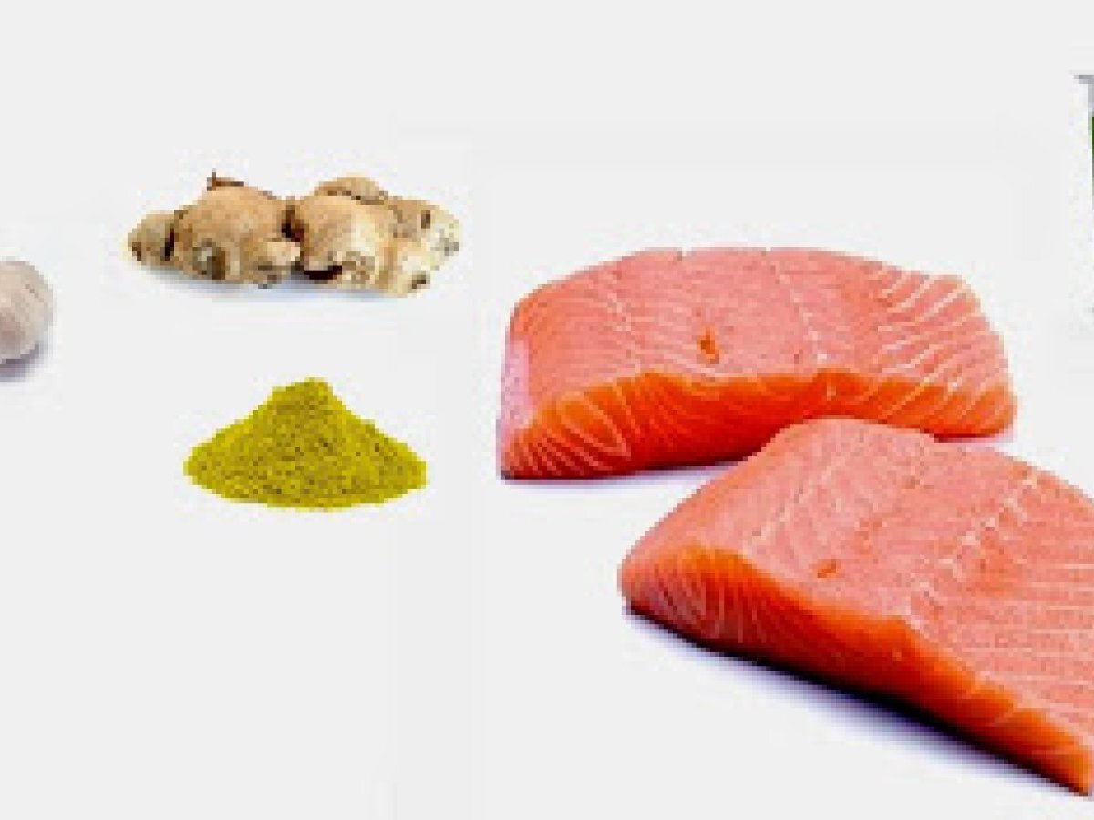 Salmão ao curry e iogurte - Receita hipocalórica e hipossódica