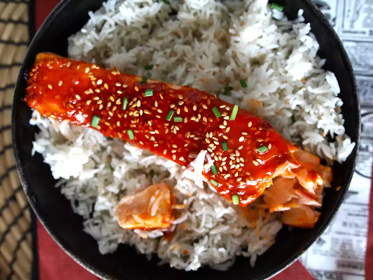 Salmão ao molho coreano gochujang pronto em 8 minutos! - foto 4