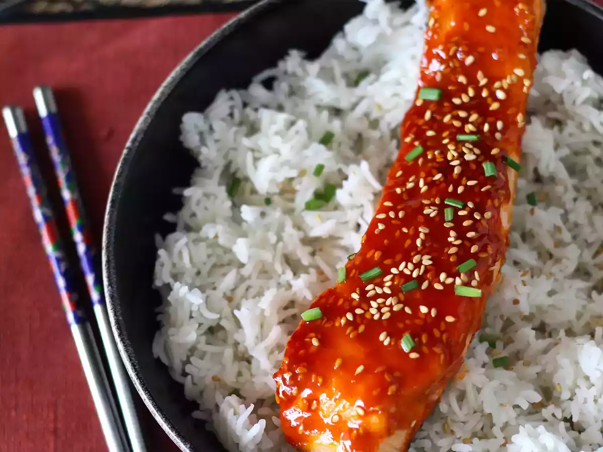 Salmão ao molho coreano gochujang pronto em 8 minutos! - foto 5