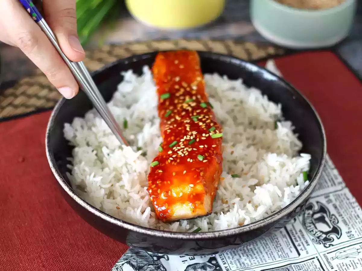 Salmão ao molho coreano gochujang pronto em 8 minutos! - foto 6