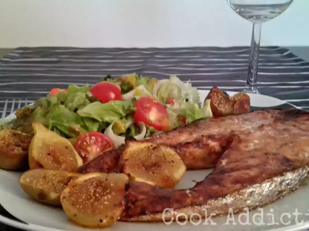 Salmão com vinagre balsâmico e figos