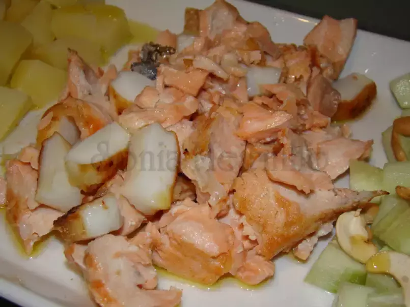 Salmão e Pota Grelhados com Batata Cozida e Salada de Pepino com Cajús - foto 5
