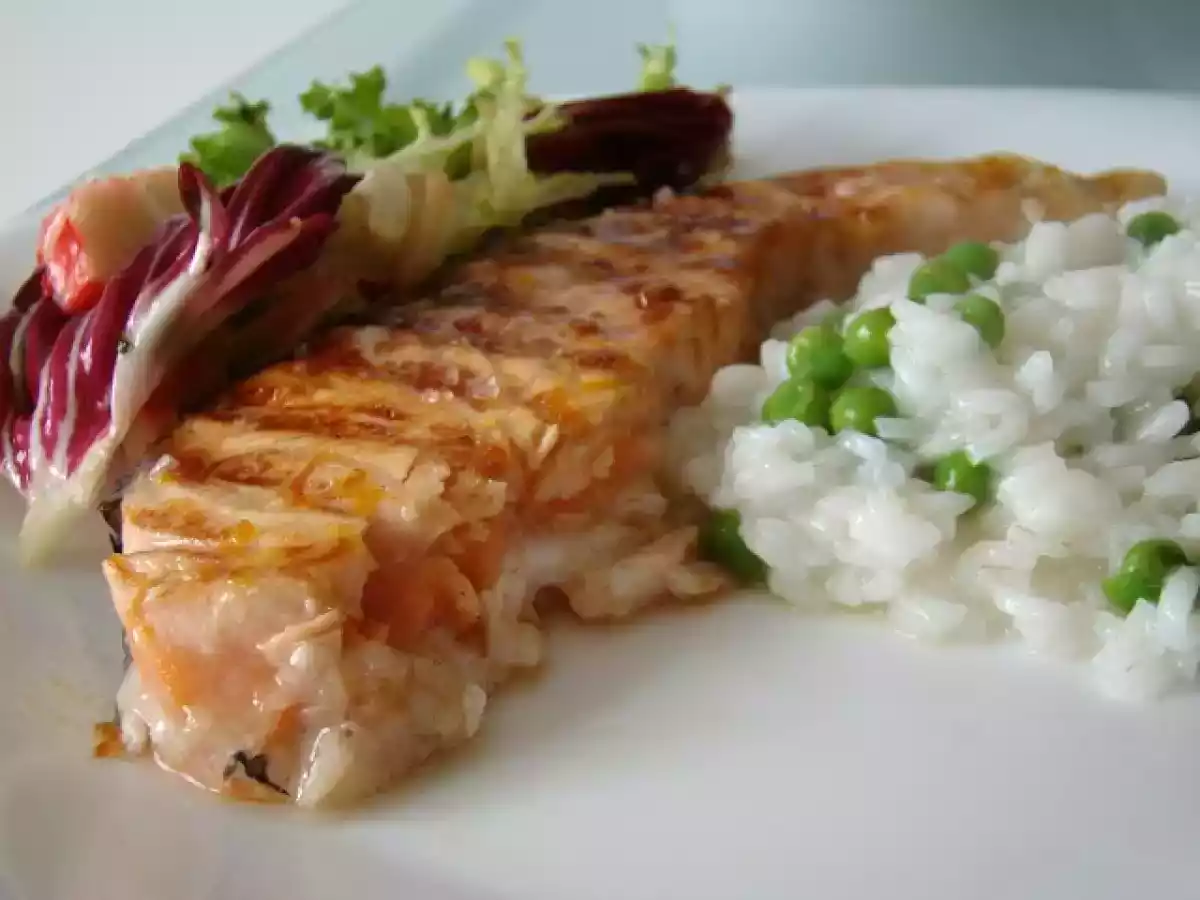 Salmão Grelhado marinado em Gengibre, Laranja e Mel - foto 3