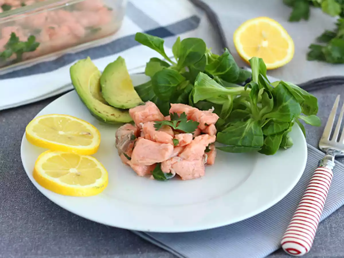 Salmão marinado no limão