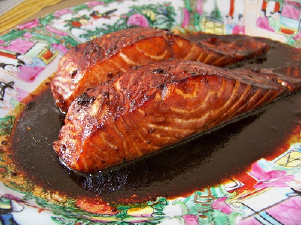 Salmão teriyaki