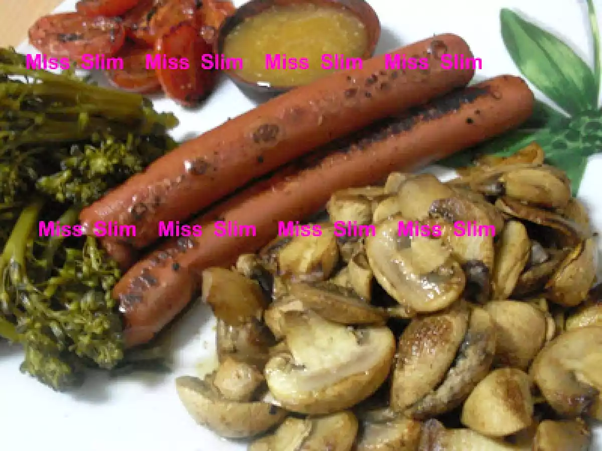 Salsicha de Soja grelhada e legumes