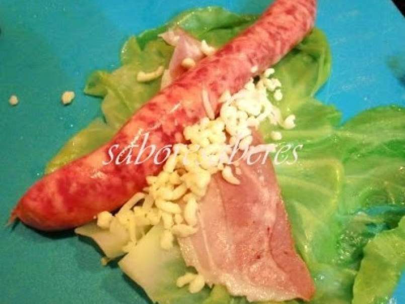 Salsichas enroladas com Bacon, Queijo e Couve, foto 2