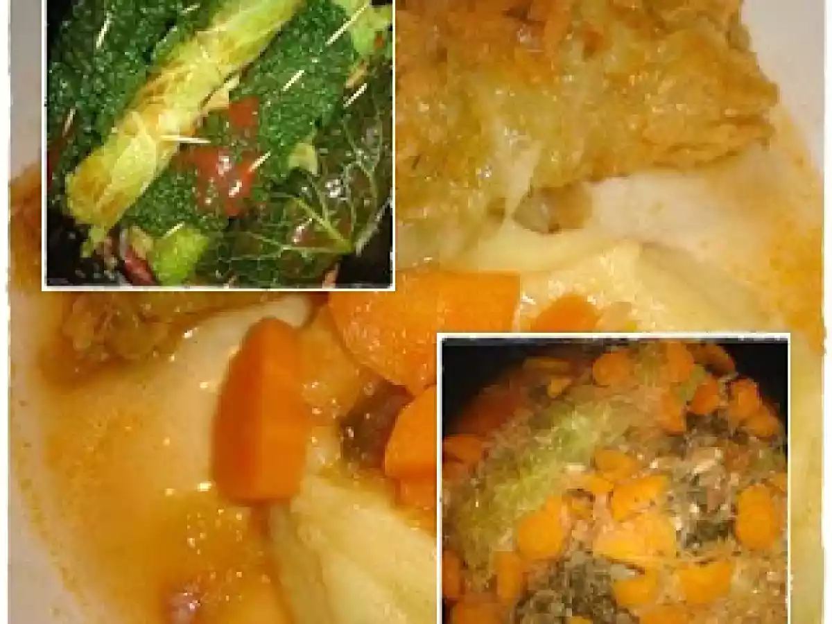 Salsichas enroladas em Couve Lombarda