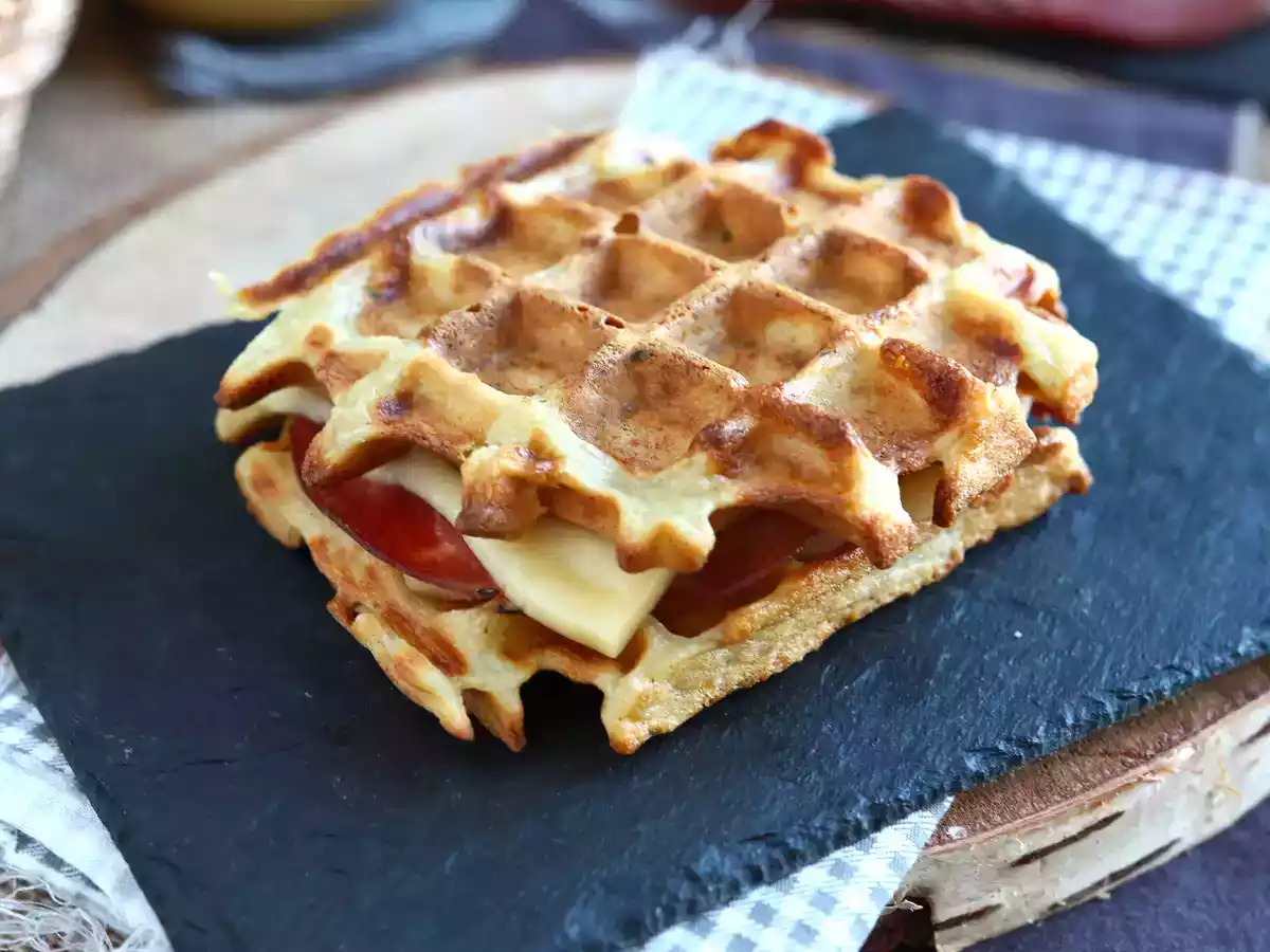 Sanduíche de waffles com batata e queijo - foto 3