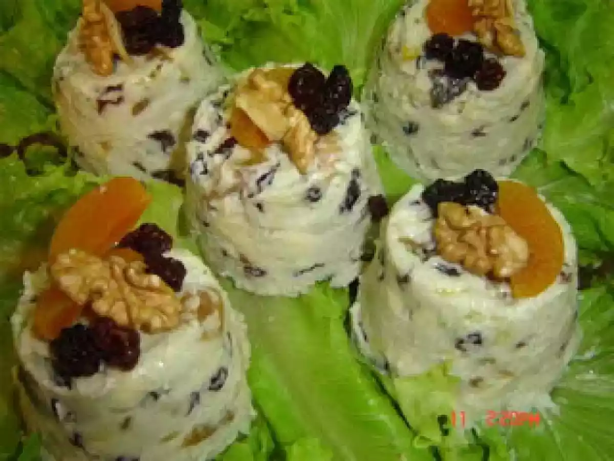 Sformato de gorgonzola e frutas secas