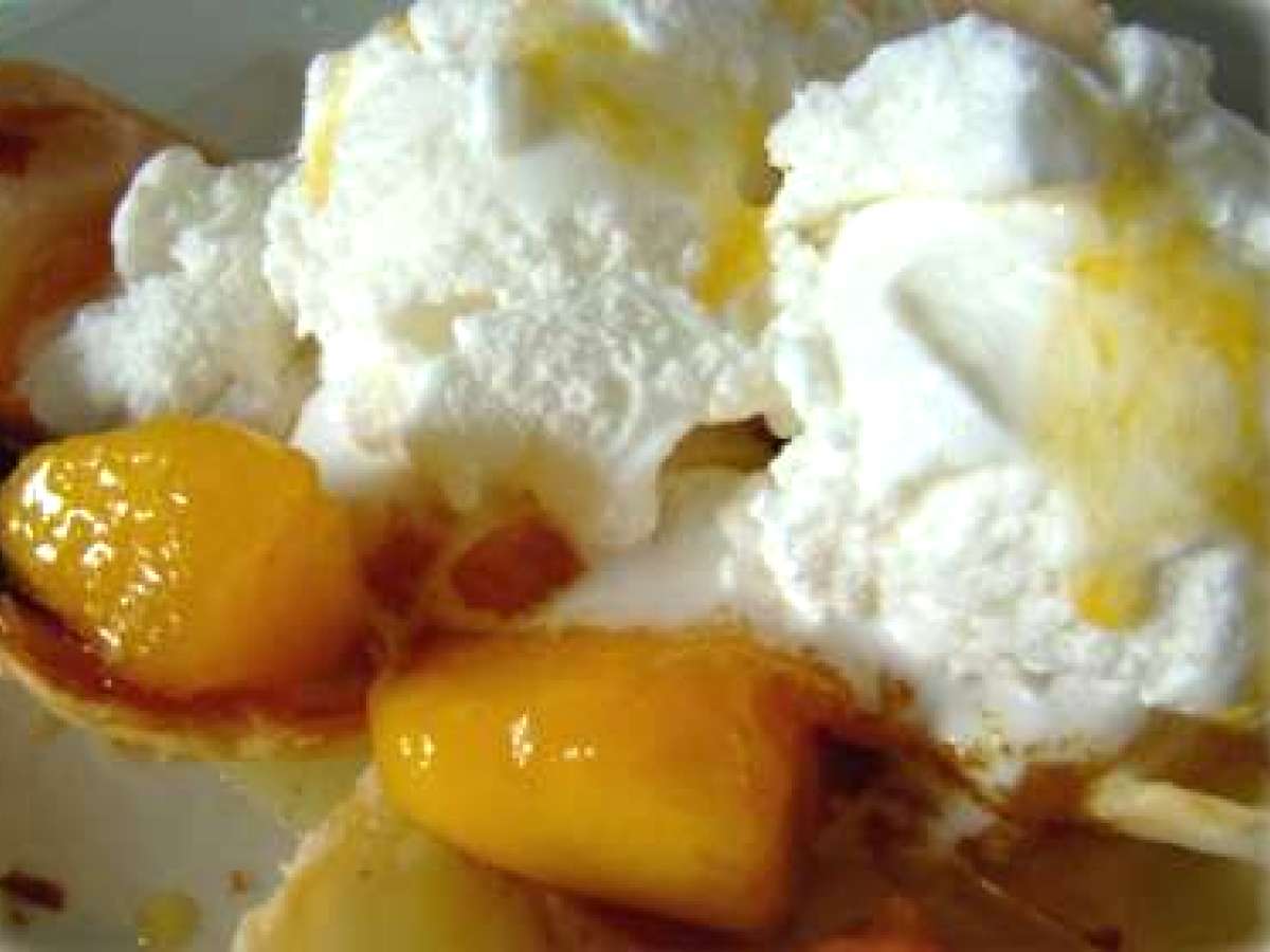 Sobremesa de manga com sorvete de côco., Receita Petitchef