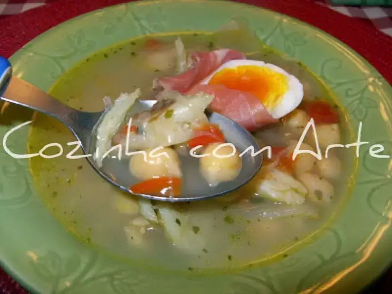Sopa de bacalhau com grão, foto 1