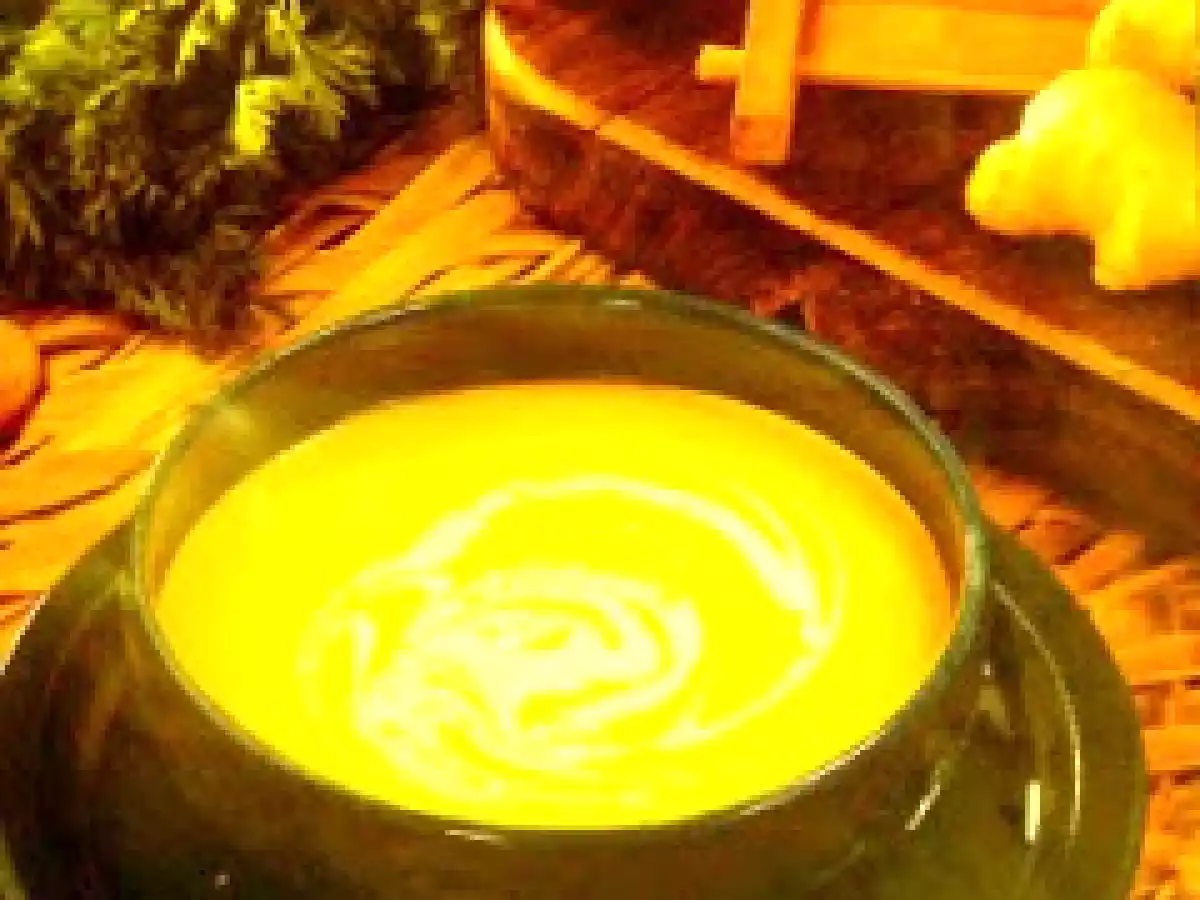 Sopa de Creme de Cenoura, Laranja e Gengibre