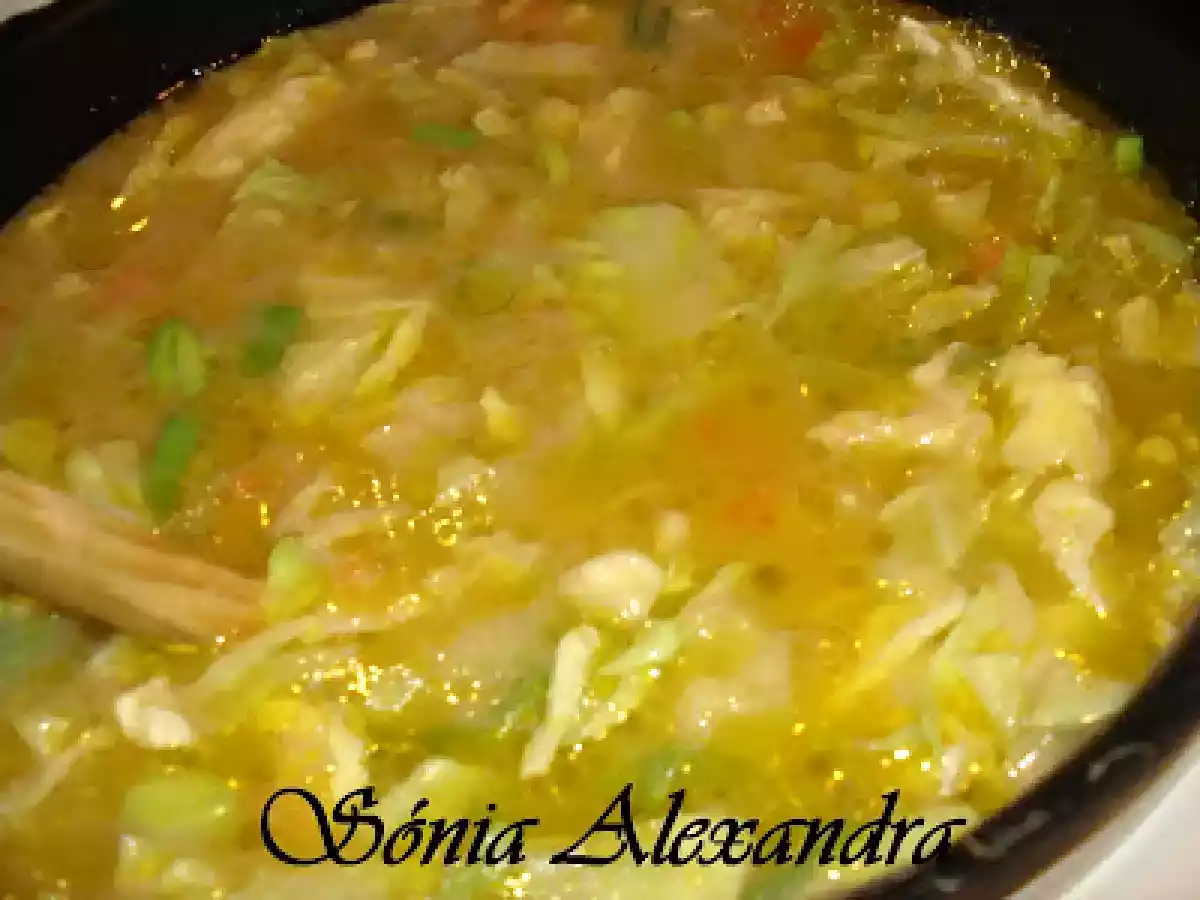 SOPA DE LOMBARDA E RAMA DE ALHO FRANÇÊS...