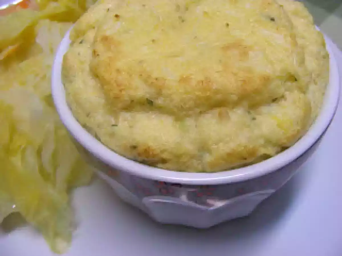 Souflé de peixe e couve branca