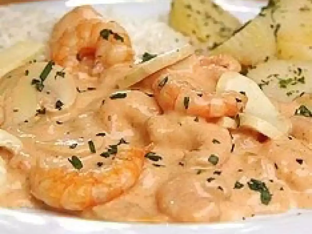 Strogonoff de Camarão Flambado