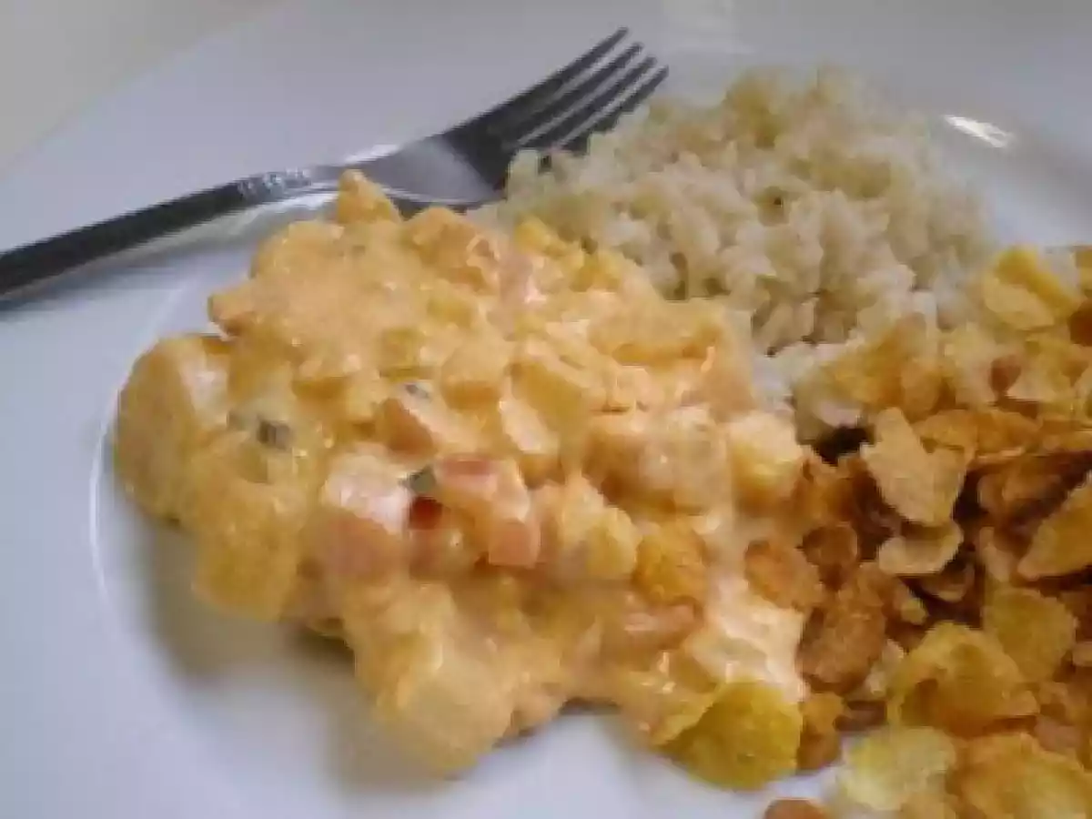 STROGONOFF DE PALMITO COM CENOURA E MILHO