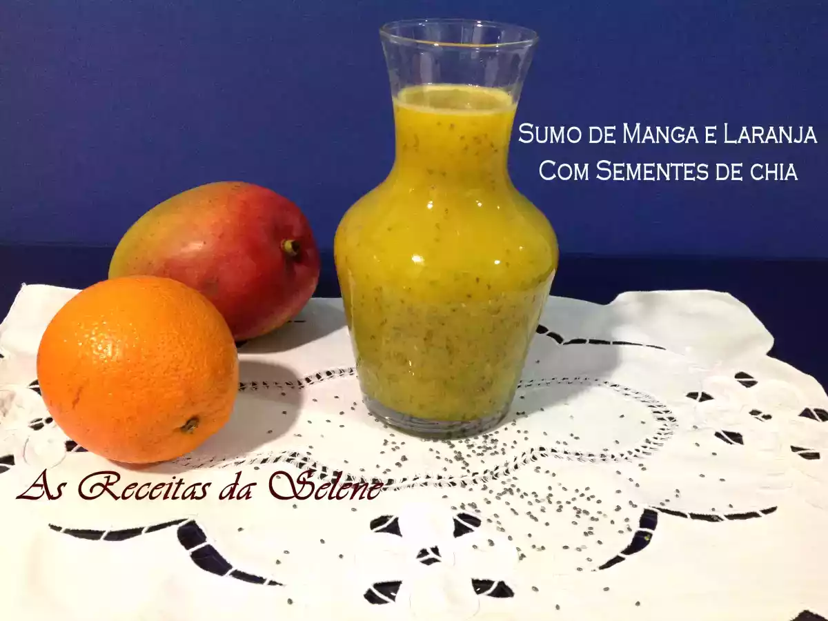 Sumo (Suco) de Manga e Laranja com Sementes de Chia