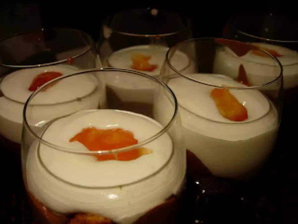 Taças de mousse de chocolate com laranja