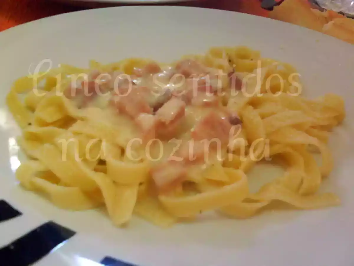 Tagliatelle com bacon e fiambre - foto 2