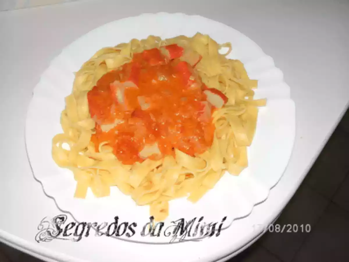 Tagliatelle com delícias do mar e um miminho...