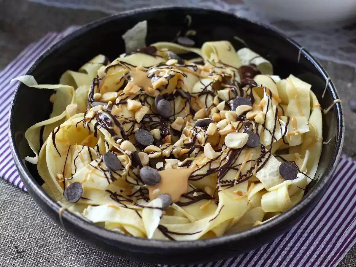 Tagliatelle de panqueca com chocolate e amendoim! - foto 6