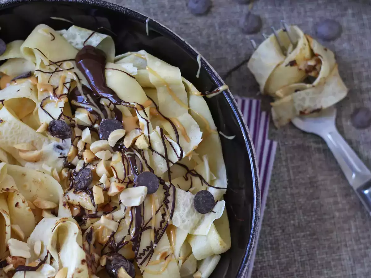 Tagliatelle de panqueca com chocolate e amendoim! - foto 8