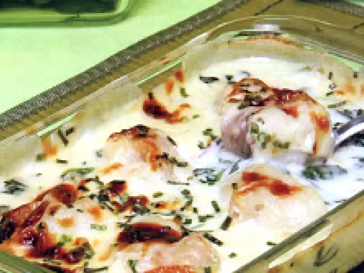 Tamboril no Forno com Espinafres
