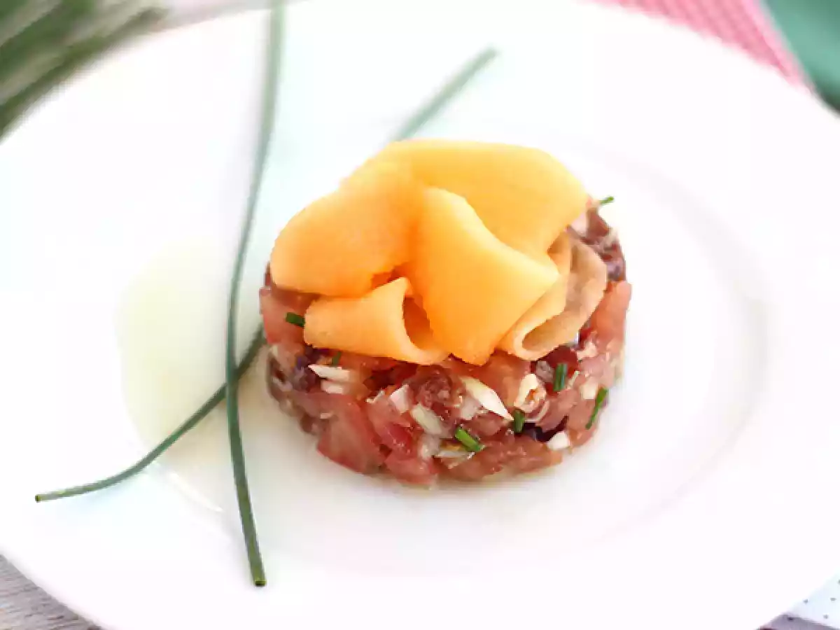 Tártaro (tartar) de Presunto e Melão