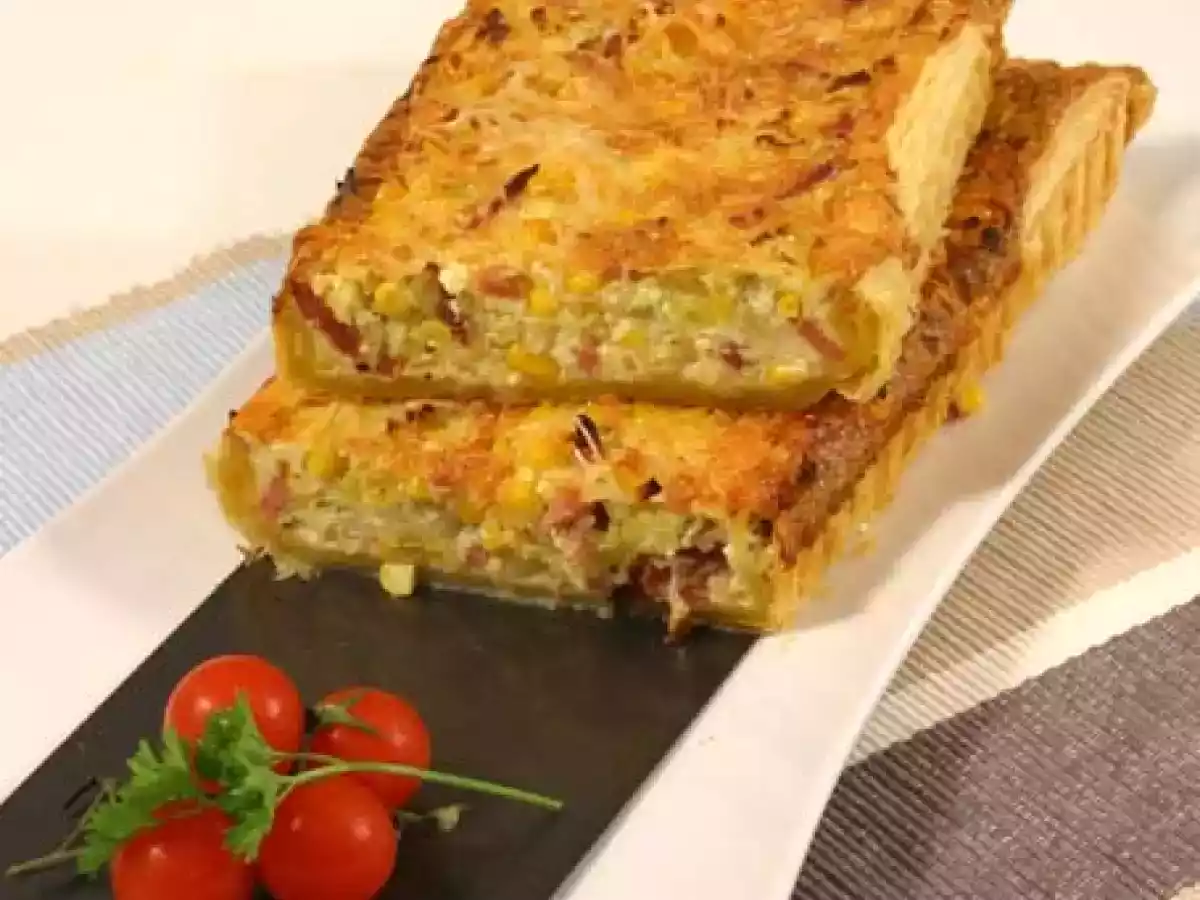Tarte de Alho Francês e Milho